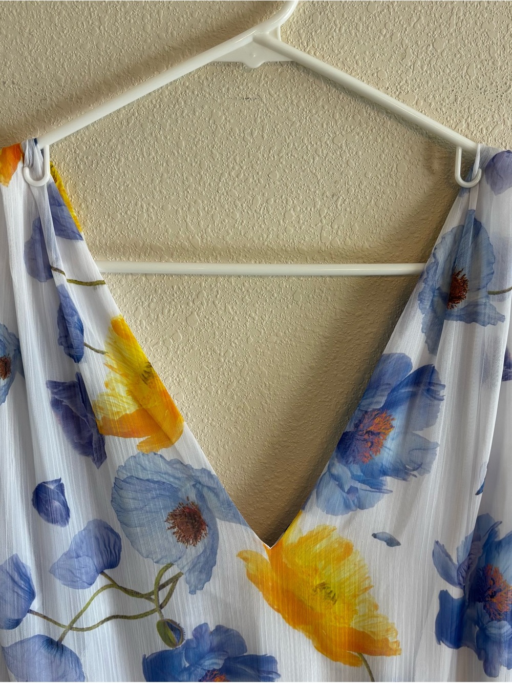 NWT Lane Bryant Women's White Midi Dress with Blue & Yellow Floral Print SZ 16 - Picture 4 of 13